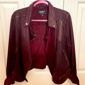 William Rast maroon faux suede / leather jacket barely worn.